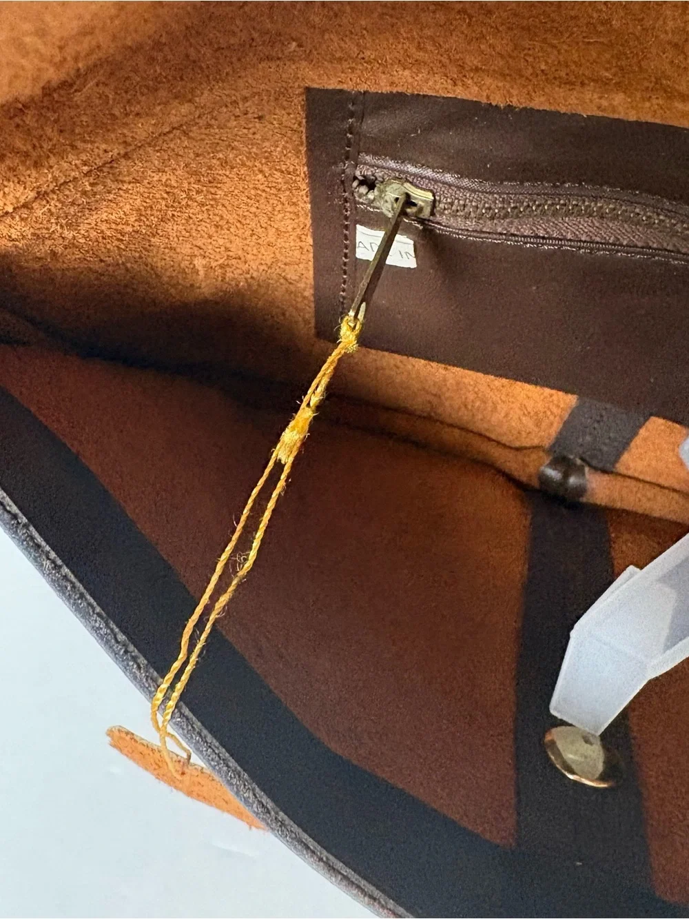 Vtg. HLC chocolate brown leather western envelope clutch